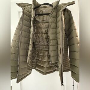DKNY Olive Green Quilted Women's Down Jacket
